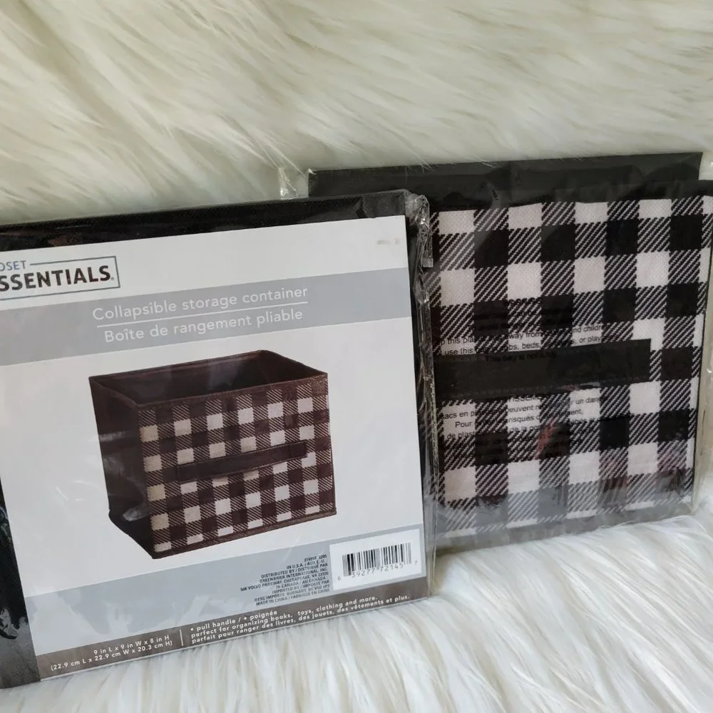 Closet Essentials Set of 2 Collapsible Storage Bins